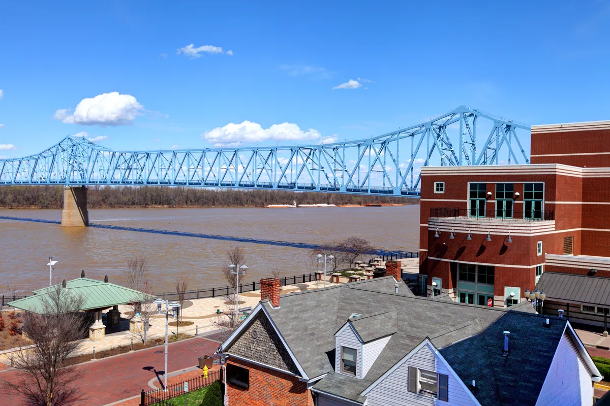 Downtown Owensboro, KY with the river in the background